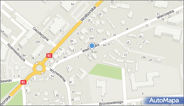 Piotrków Trybunalski, Wierzejska, 7, mapa Piotrków Trybunalski