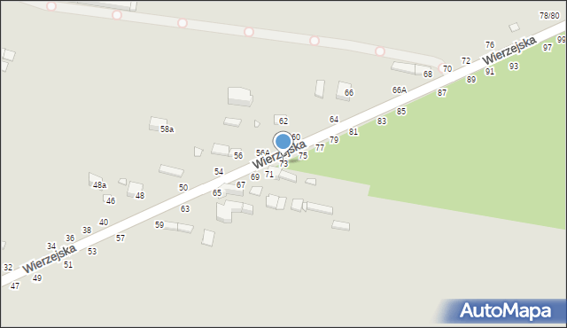 Piotrków Trybunalski, Wierzejska, 73, mapa Piotrków Trybunalski