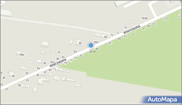 Piotrków Trybunalski, Wierzejska, 83, mapa Piotrków Trybunalski