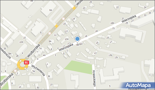 Piotrków Trybunalski, Wierzejska, 9A, mapa Piotrków Trybunalski