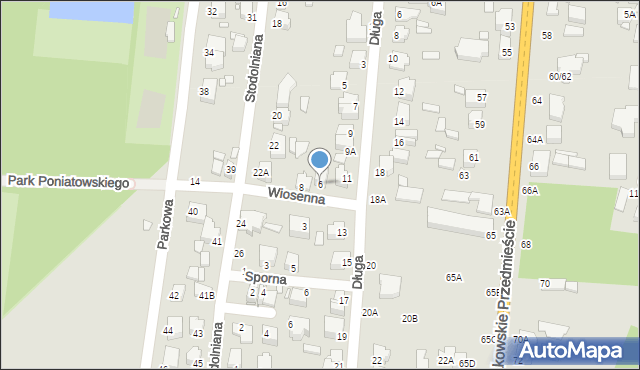 Piotrków Trybunalski, Wiosenna, 6, mapa Piotrków Trybunalski