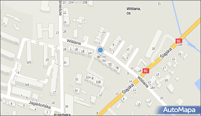 Piotrków Trybunalski, Wiślana, 3C, mapa Piotrków Trybunalski