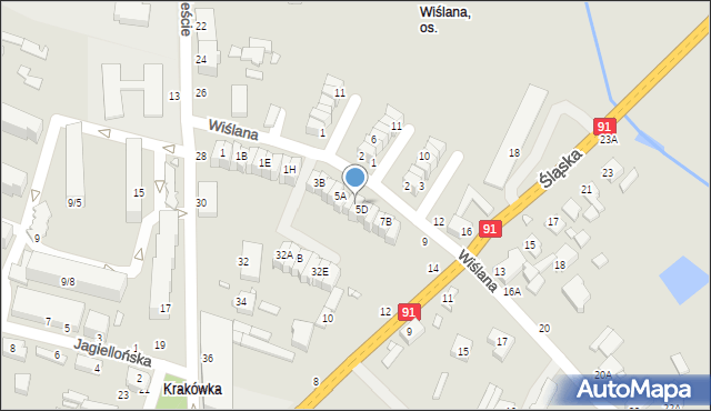 Piotrków Trybunalski, Wiślana, 5C, mapa Piotrków Trybunalski