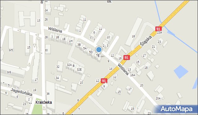 Piotrków Trybunalski, Wiślana, 7C, mapa Piotrków Trybunalski