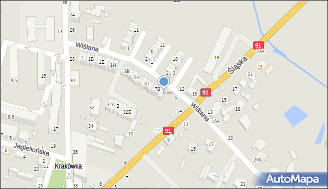 Piotrków Trybunalski, Wiślana, 7D, mapa Piotrków Trybunalski