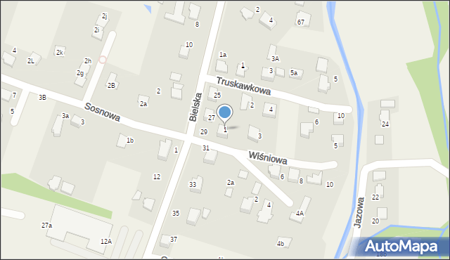 Pisarzowice, Wiśniowa, 1, mapa Pisarzowice