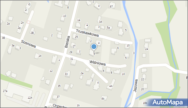 Pisarzowice, Wiśniowa, 3, mapa Pisarzowice