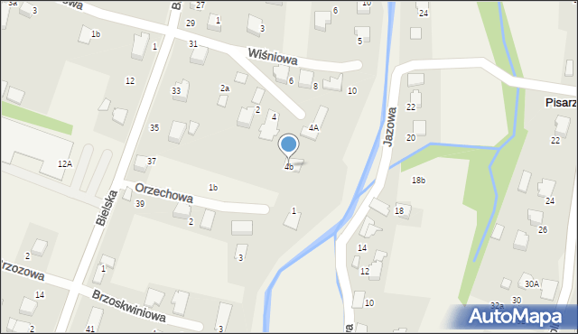 Pisarzowice, Wiśniowa, 4b, mapa Pisarzowice