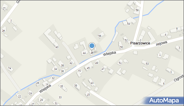 Pisarzowice, Wiejska, 46, mapa Pisarzowice