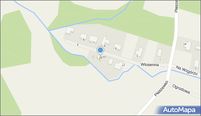 Płaszewko, Wiosenna, 10, mapa Płaszewko