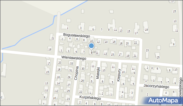 Pleszew, Wieniawskiego Henryka, 9, mapa Pleszew