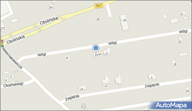 Płock, Wilgi, 13, mapa Płock