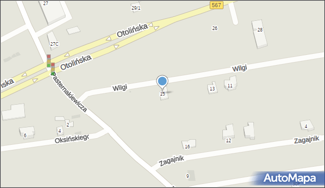 Płock, Wilgi, 15, mapa Płock