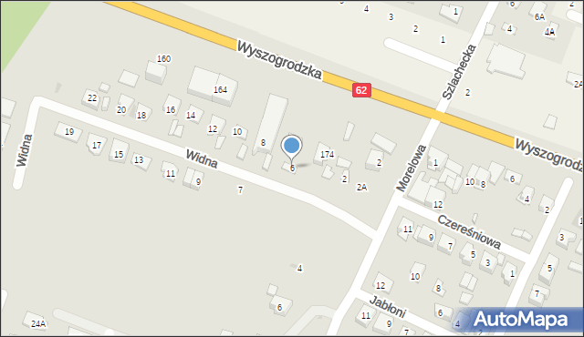 Płock, Widna, 6, mapa Płock