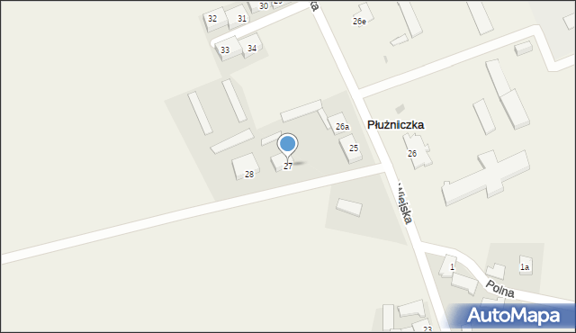 Płużniczka, Wiejska, 27, mapa Płużniczka