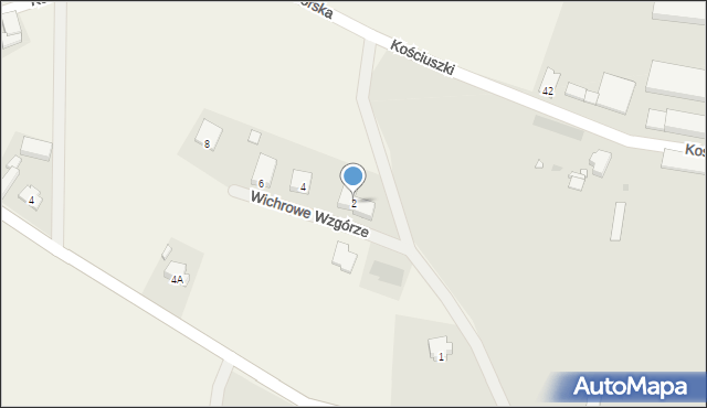 Podbrzezie Dolne, Wichrowe Wzgórze, 2, mapa Podbrzezie Dolne