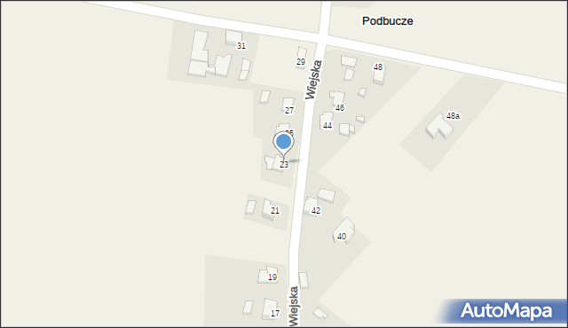 Podbucze, Wiejska, 23, mapa Podbucze