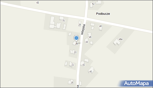 Podbucze, Wiejska, 25, mapa Podbucze