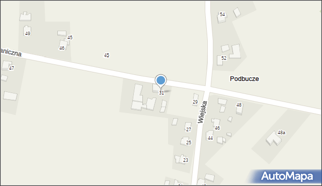 Podbucze, Wiejska, 31, mapa Podbucze