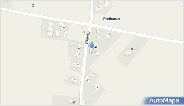 Podbucze, Wiejska, 44, mapa Podbucze