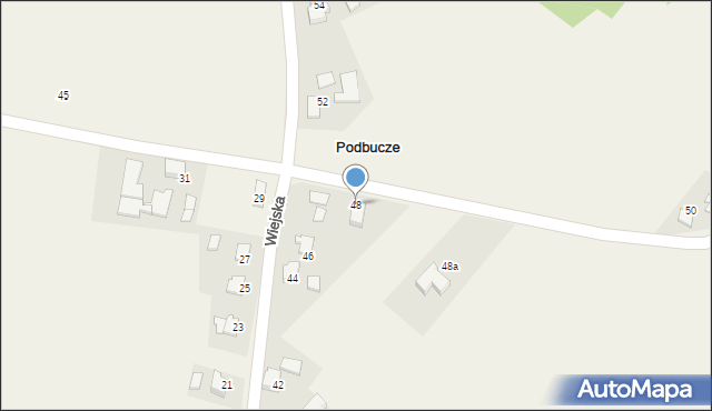 Podbucze, Wiejska, 48, mapa Podbucze