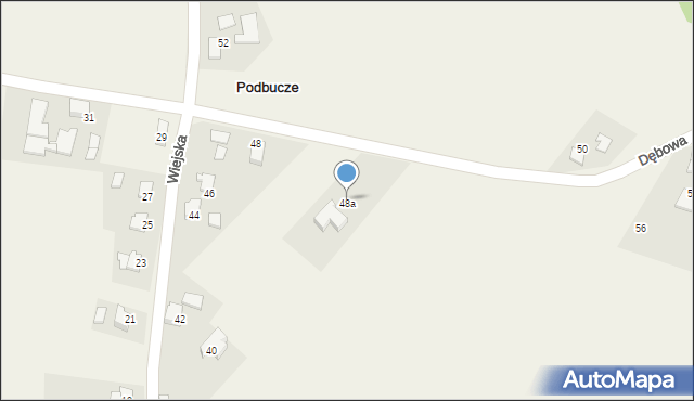 Podbucze, Wiejska, 48a, mapa Podbucze