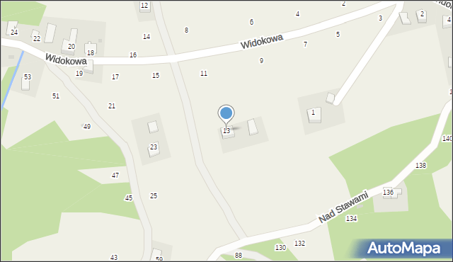 Podchybie, Widokowa, 13, mapa Podchybie