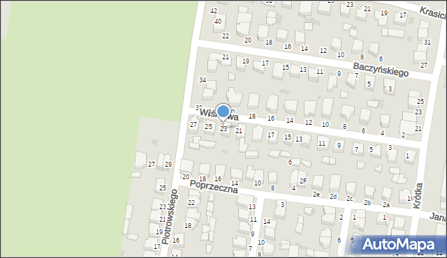 Poddębice, Wiśniowa, 23, mapa Poddębice