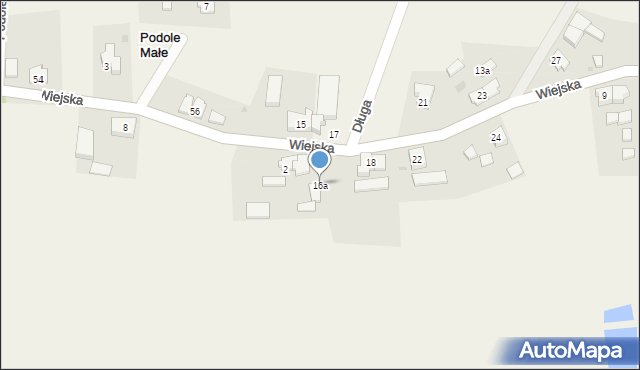 Podole Małe, Wiejska, 16a, mapa Podole Małe