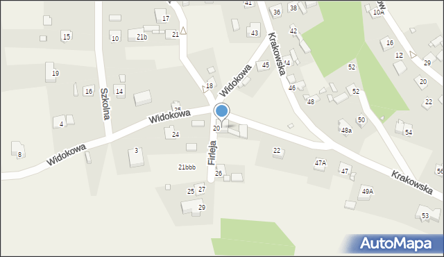 Podzamcze, Widokowa, 20, mapa Podzamcze