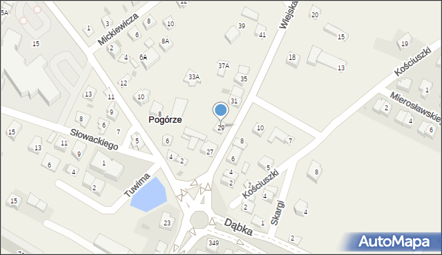 Pogórze, Wiejska, 29, mapa Pogórze