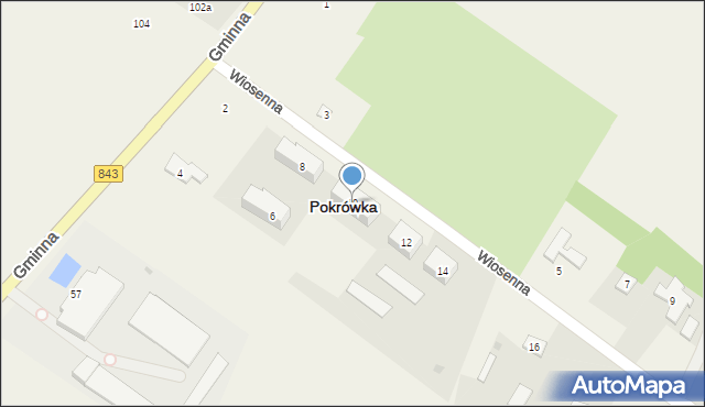 Pokrówka, Wiosenna, 10, mapa Pokrówka