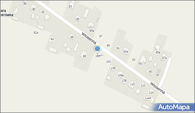 Pokrówka, Wiosenna, 100, mapa Pokrówka