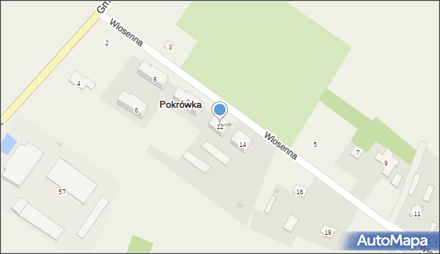 Pokrówka, Wiosenna, 12, mapa Pokrówka