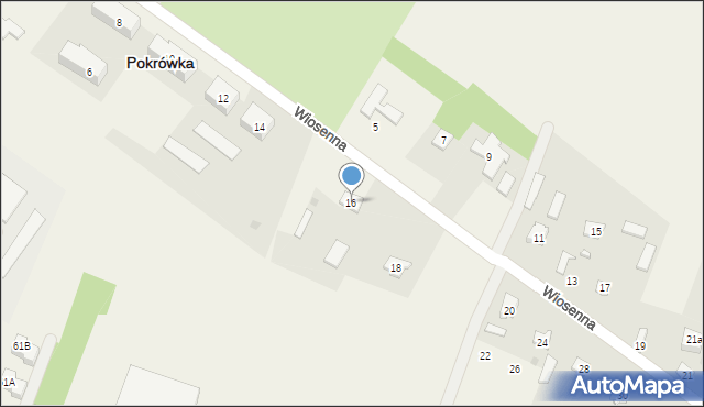 Pokrówka, Wiosenna, 16, mapa Pokrówka