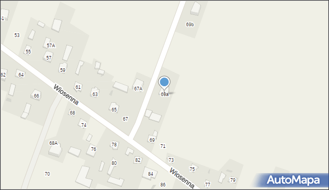 Pokrówka, Wiosenna, 69a, mapa Pokrówka