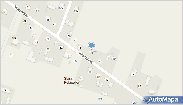 Pokrówka, Wiosenna, 75, mapa Pokrówka