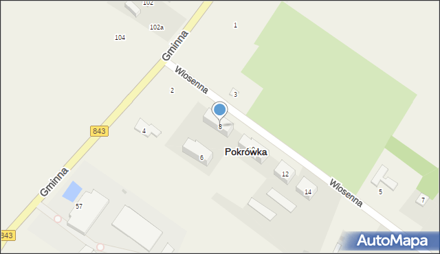 Pokrówka, Wiosenna, 8, mapa Pokrówka