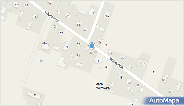 Pokrówka, Wiosenna, 82, mapa Pokrówka