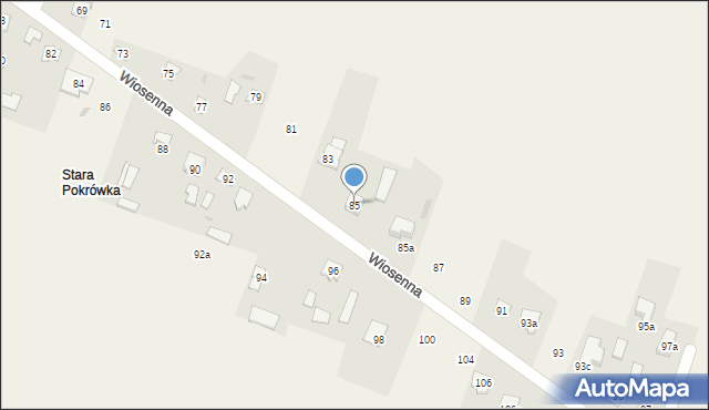 Pokrówka, Wiosenna, 85, mapa Pokrówka