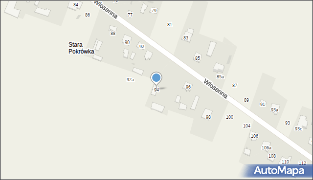 Pokrówka, Wiosenna, 94, mapa Pokrówka