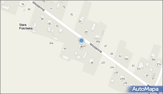 Pokrówka, Wiosenna, 96, mapa Pokrówka