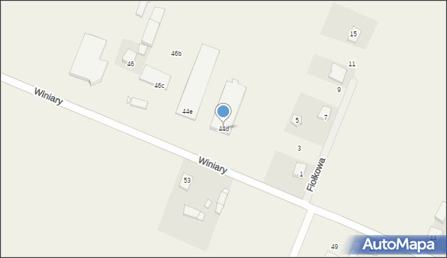 Połajewo, Winiary, 44d, mapa Połajewo