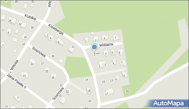 Połaniec, Wiślana, 2, mapa Połaniec