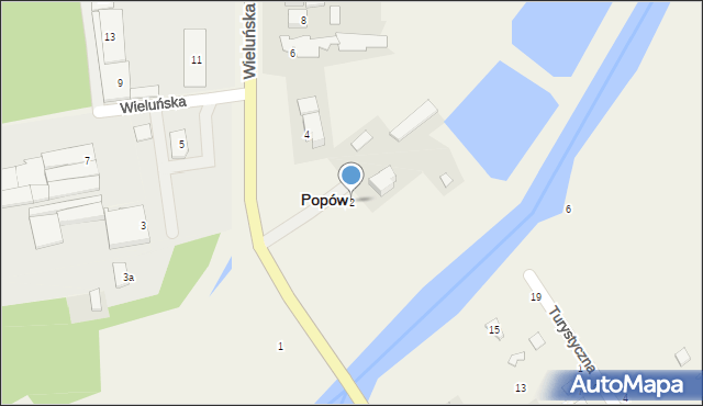 Popów, Wieluńska, 2, mapa Popów
