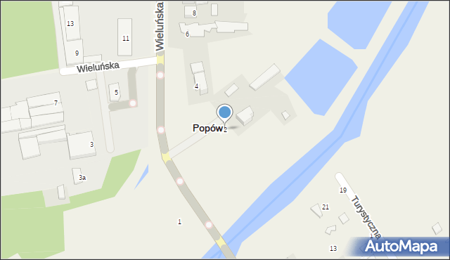 Popów, Wieluńska, 2, mapa Popów