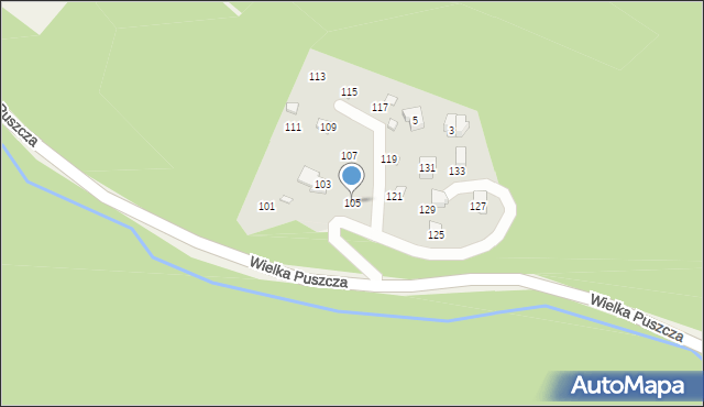 Porąbka, Wielka Puszcza, 105, mapa Porąbka