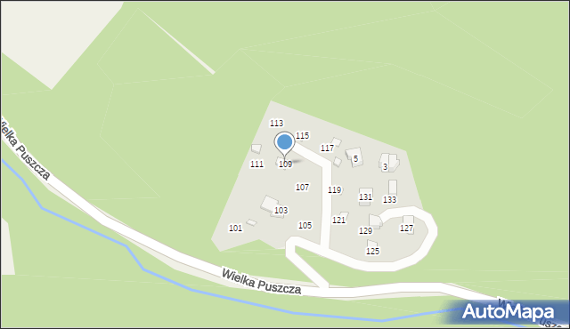 Porąbka, Wielka Puszcza, 109, mapa Porąbka