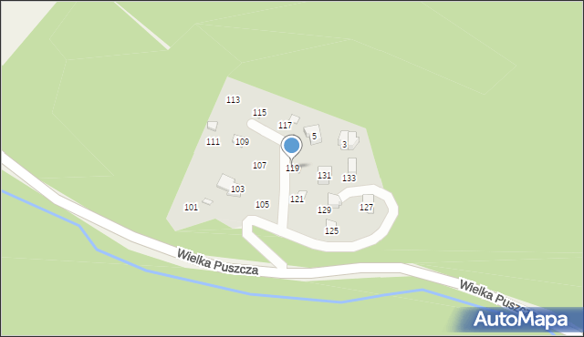 Porąbka, Wielka Puszcza, 119, mapa Porąbka