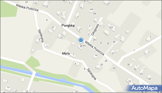 Porąbka, Wielka Puszcza, 12, mapa Porąbka